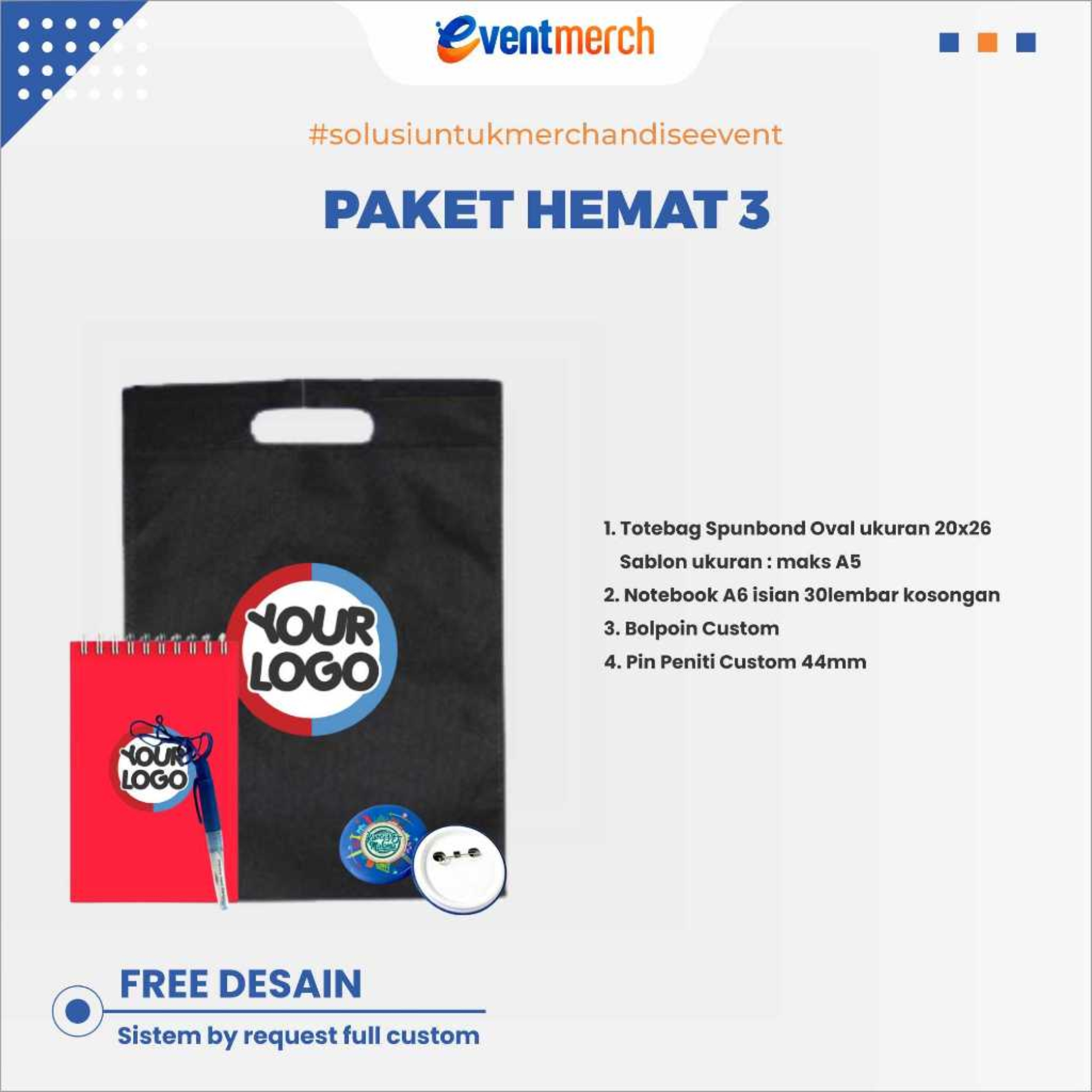 PAKET HEMAT 3 SEMINAR KIT INSTANSI EVENT